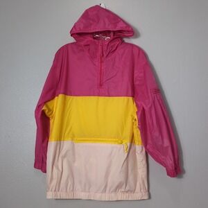Vintage Girls‎ XXL 2001 Gap Pink & Yellow Hooded Windbreaker Rain jacket 125